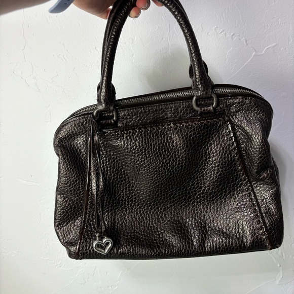 Brighton Brown Pebbled Leather Handbag Purse - Picture 9 of 10